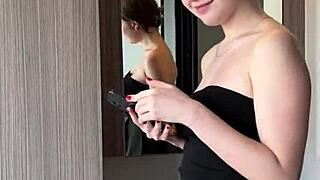 I paid this slutty librarian for a wild blowjob and titjob