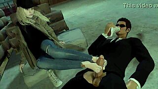 Cartoon girl dancing and stripping wildly