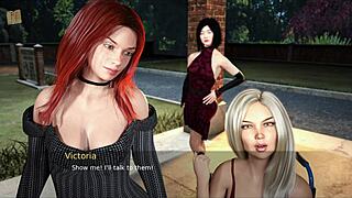 A homemade video of a naughty amateur couple in a 3D-style visual novel