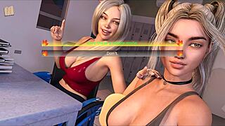 A homemade video of a naughty amateur couple in a 3D-style visual novel