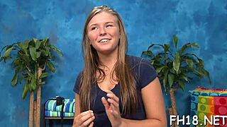 Hot Eighteen Girl Endures Rough Nuru Massage and Hard Fucking by Rubber