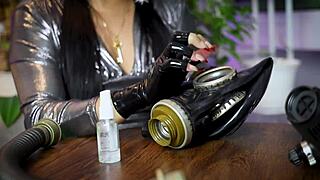 black latex gloves fetish asmr with rubber details