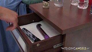 busty inked brunette hottie licks blonde pussy during massage 😍