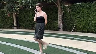 I paid this slutty librarian for a wild blowjob and titjob