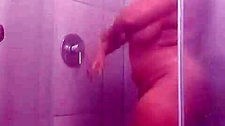 Oh Wow, Bbw Fucks Herself In The Shower While Home Alone, Cumming Hard!