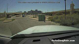 Ebony Girl Sucks White Cocks at Public Gloryhole