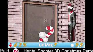 Hentai shooter game at a 3d christmas party