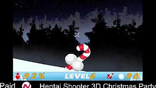 Hentai shooter game at a 3d christmas party