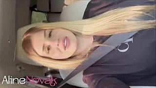 Blonde big tits student tricked into doggystyle blowjob and creampie by athletic guy!