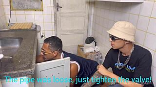 Hot Plumber Neighbor Arrives Excited