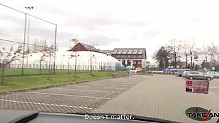 Busty cougar moans during hard fucking of her tight pussy