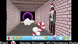 Hentai shooter game at a 3d christmas party