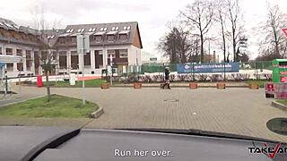 Busty cougar moans during hard fucking of her tight pussy