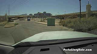 Ebony Girl Sucks White Cocks at Public Gloryhole