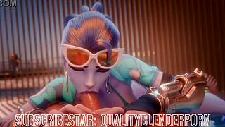 widow deepthroats big cock on beach and swallows cum