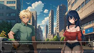 Bluring the Walls Hentai Game Ep 2: Horny Girlfriend Rips Shirt Off in Wild Lust.