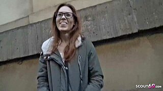 Bold Skinny ginger teen 18+ Foxy gets intense eye-rolling orgasm at casting fuck