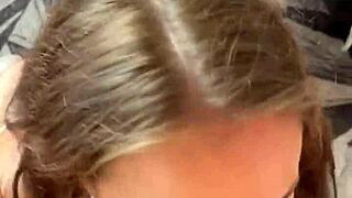 Casually, backstage pov blowjob with busty teen bbw model during photoshoot