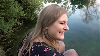 Spontaneous outdoor quickie by the lake, did someone spot me?