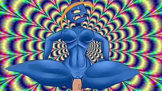 Psychedelic Slut Rides Cock In Hentai Cowgirl Style