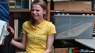 Crying Small-Titted Russian Teen Thief Gets Punish Fucked in Uniform