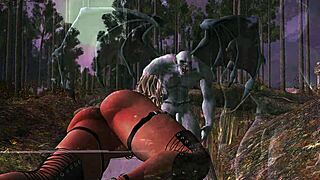 Goth girl gets oral from monster on all hallows eve 😈