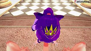 scáthach-skadi passionately having sex on the throne in pov