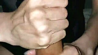 i give my skinny girlfriend a sexy handjob in our couple moment