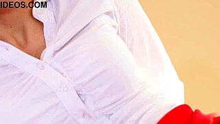 Rebecca Volpetti Inspects Plumber's Big Stiff Pipe