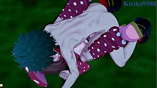 Kinoko Komori and Mei Hatsume and Izuku Midoriya in intense creampie sex - my hero academia hentai