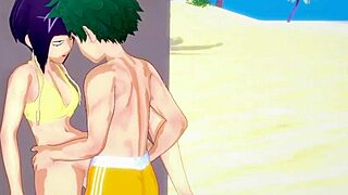 wanna see momo yaoyorozu, kyoka jiro, and izuku midoriya in wild hentai sex?