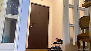 I stripped off my panties right in front of the delivery guy as a naughty gift!