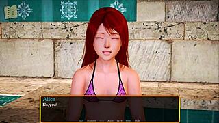 In my new family, the redhead with small tits joins.