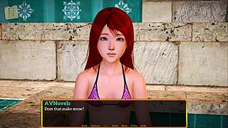 In my new family, the redhead with small tits joins.