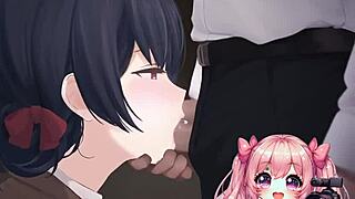 hey, check this anime babe worshipping cock and slurping cum like crazy!