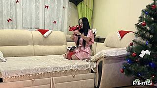 bad santa fucks bound stepmom for christmas creampie