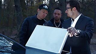 Hey, cute teen Jessii Van Riva got dicked down hard in a stairwell, full scene at WolfWagner!