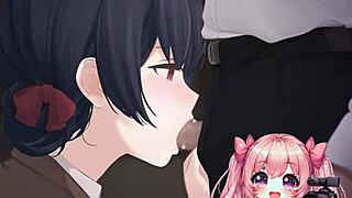 hey, check this anime babe worshipping cock and slurping cum like crazy!