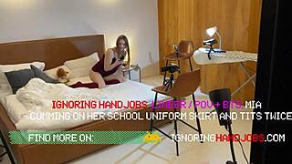 i'm the fitness model with a hot tight pussy getting a handjob from the fake director