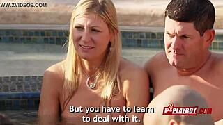 Joe and Kristen splash in the pool, getting frisky with other couples during steamy foreplay