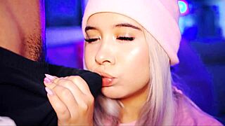 Valentina The Coed Submissively Sucks Cocks, Mouth Filled With Cum.