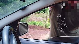 Naughty Bia flashes pussy and breasts on Brazilian street