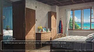 Blurring the Walls Hentai Game Ep 3: Teasing Boyfriend with Voyeurism