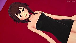 Megumin Drops Towel for Wet Hotel Sex in Adult Hentai