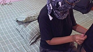 horny asian seduces friend to fuck on bed 😏