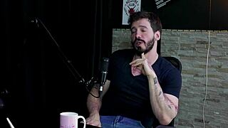 the fear of dick not rising in recording led to little gay porn, so he does therapy for crazy fetish with Arthur Aily in sheer red 😳