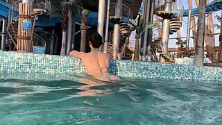 Quick locker room fuck after aquapark pickup