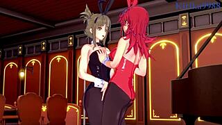 Festenia Muse, Chitose Kisaragi i Sagiri Sakurai u intenzivnom lezbijskom igranju u Super Robot Wars J, V, T hentai