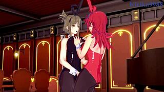 festenia muse, chitose kisaragi, and sagiri sakurai dive into intense lesbian play in super robot wars j, v, t hentai.