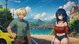 Blurring the Walls Hentai Game Ep 3: Teasing Boyfriend with Voyeurism